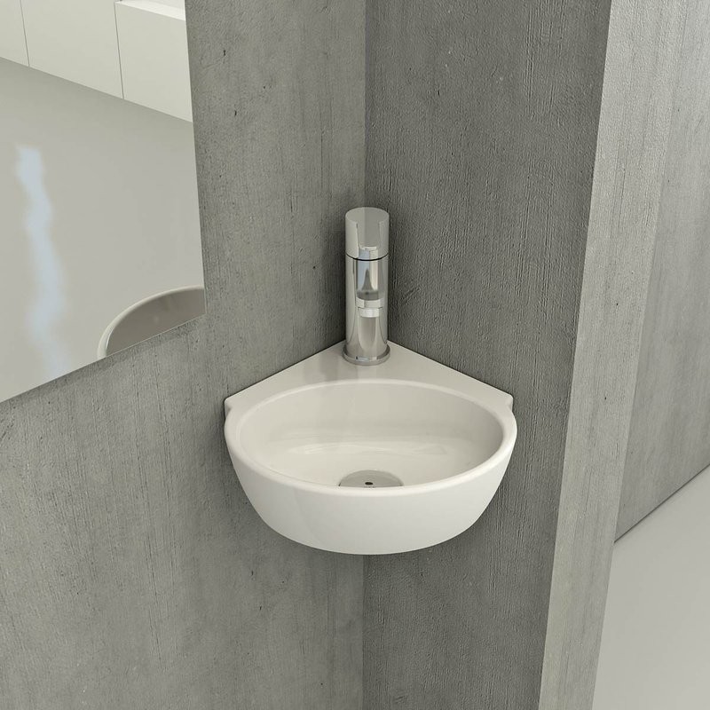 Раковина маленькая в туалет Berges Small 30x32 глянцевый белый