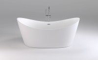 Акриловая ванна Black&White Swan SB104 180x80 см, отдельностоящая, белая, овальная, с каркасом, со сливом-переливом, с донным клапаном