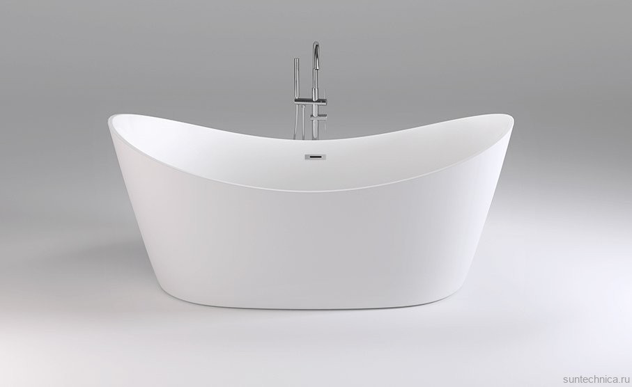 Акриловая ванна Black&White Swan SB104 180x80 см, отдельностоящая, белая, овальная, с каркасом, со сливом-переливом, с донным клапаном