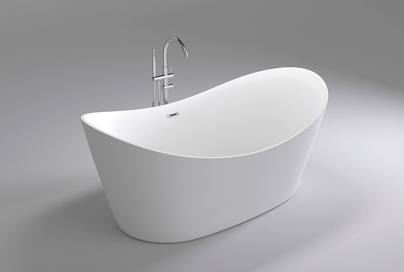 Акриловая ванна Black&White Swan SB104 180x80 см, отдельностоящая, белая, овальная, с каркасом, со сливом-переливом, с донным клапаном
