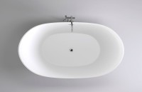 Акриловая ванна Black&White Swan SB104 180x80 см, отдельностоящая, белая, овальная, с каркасом, со сливом-переливом, с донным клапаном