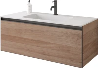 Тумба с раковиной Armadi Art Quatro 1 100 willow, профиль anthracite, с раковиной white