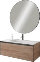 Тумба с раковиной Armadi Art Quatro 1 100 willow, профиль anthracite, с раковиной white