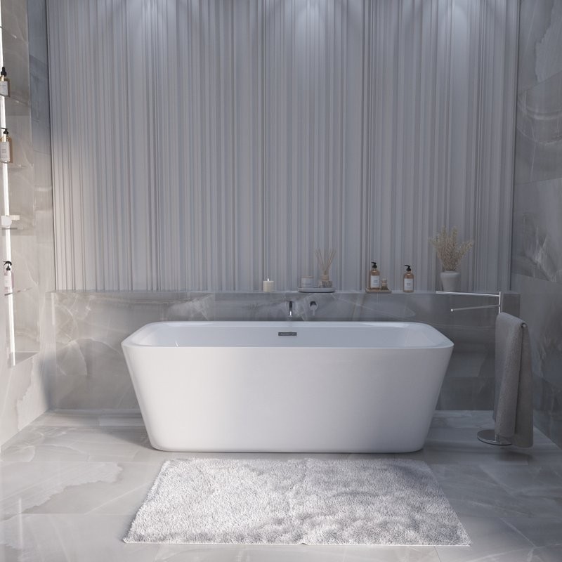 Акриловая ванна Grossman Cristal GR-2023 170x80 см, отдельностоящая, белая, с донным клапаном