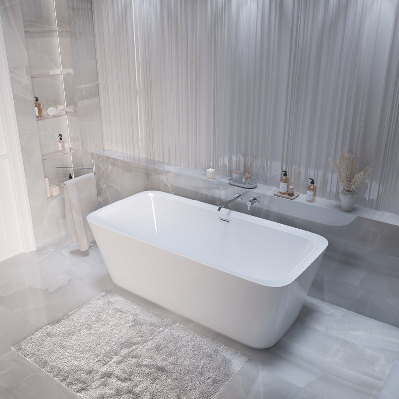 Акриловая ванна Grossman Cristal GR-2023 170x80 см, отдельностоящая, белая, с донным клапаном