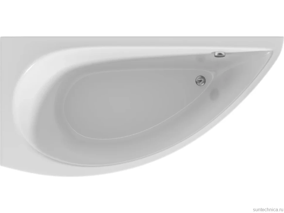 Акриловая ванна 1MarKa Piccolo L 150x75 см, угловая, левая, пристенная, белая, асимметричная, с каркасом