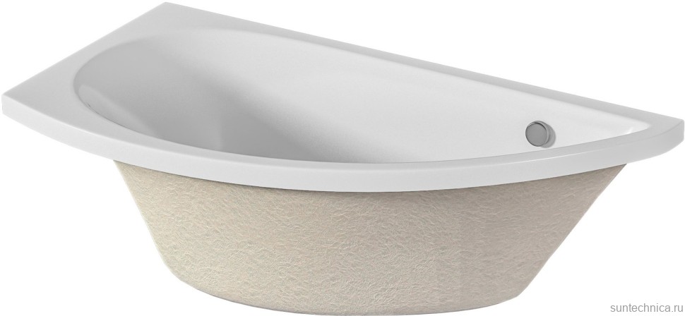 Акриловая ванна 1MarKa Piccolo L 150x75 см, угловая, левая, пристенная, белая, асимметричная, с каркасом