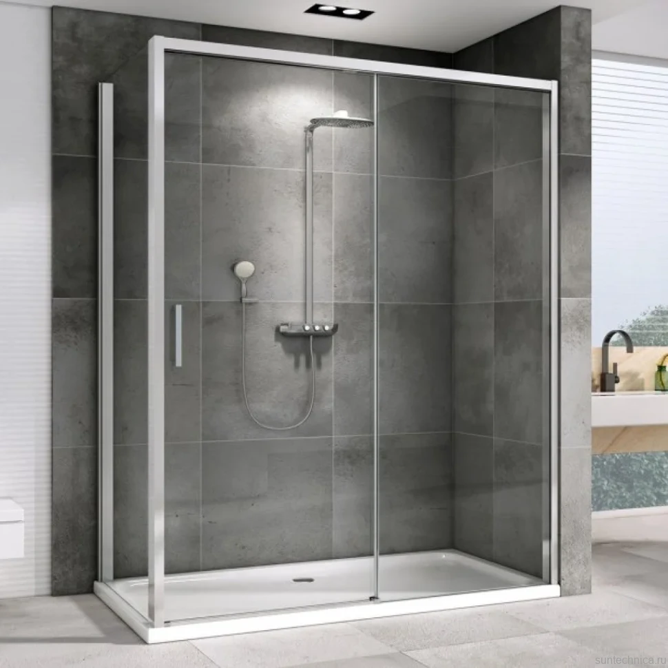 Душевой уголок Abber Komfort AG93150-S92 150x90, профиль хром, стекло прозрачное