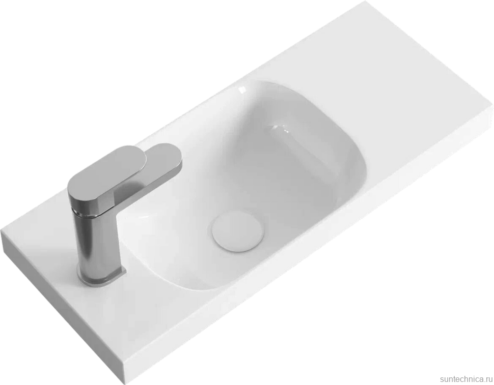 Тумба с раковиной Aqwella Alba 60 R, подвесная, светлый камень, матовая белая