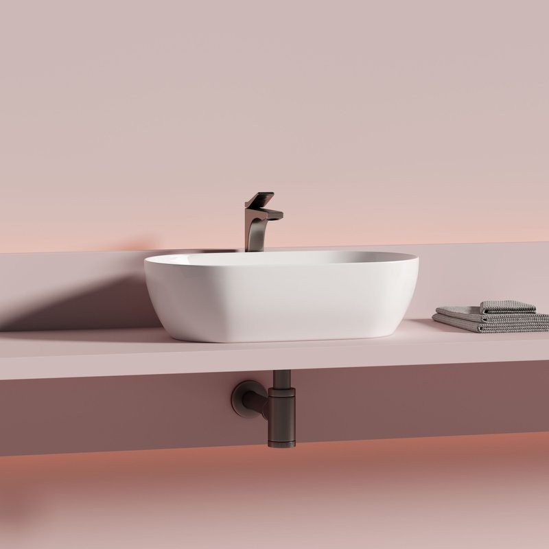 Раковина накладная Ceramicanova Twist овальная 50 см цвет белый CN12001