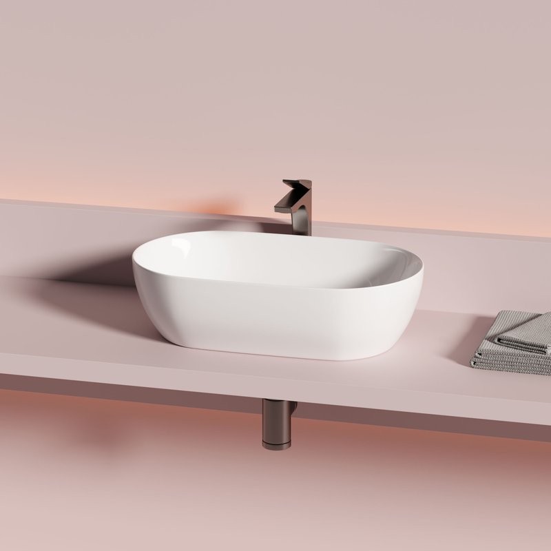 Раковина накладная Ceramicanova Twist овальная 50 см цвет белый CN12001