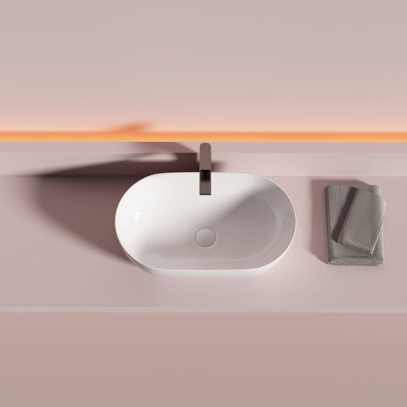 Раковина накладная Ceramicanova Twist овальная 50 см цвет белый CN12001