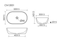Раковина накладная Ceramicanova Twist овальная 50 см цвет белый CN12001