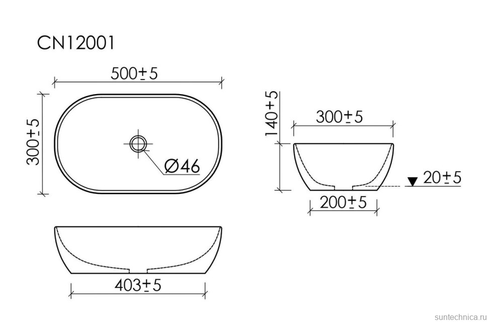 Раковина накладная Ceramicanova Twist овальная 50 см цвет белый CN12001