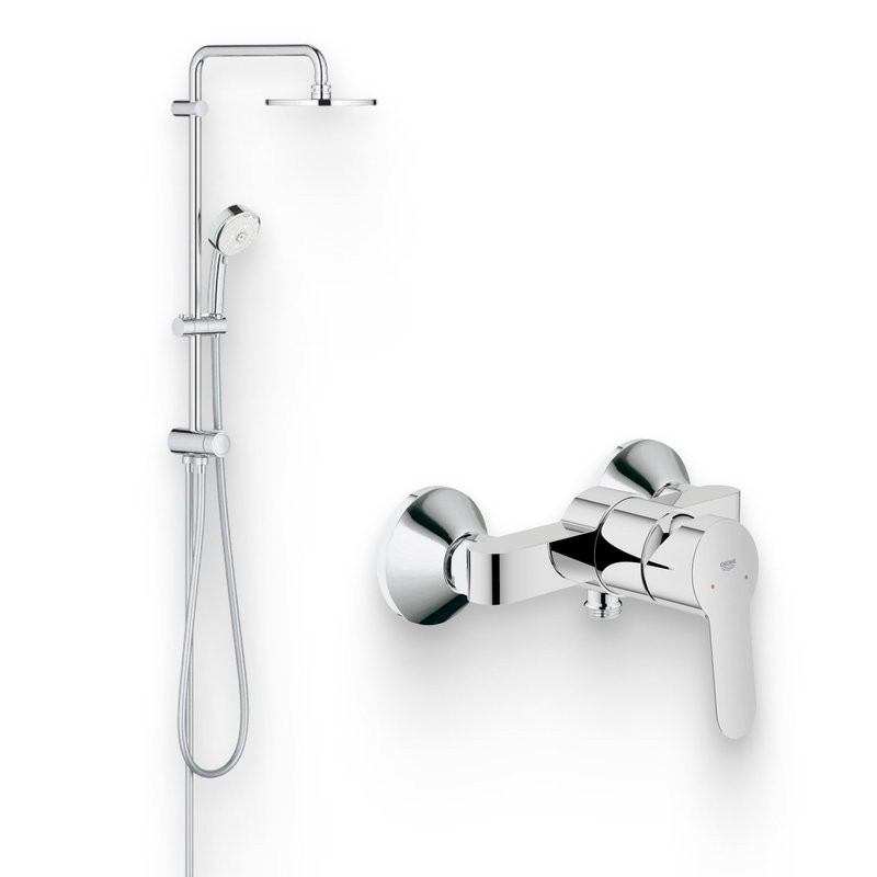 Душевой комплект Смеситель для душа Grohe BauEdge 23333000 + Стойка New Tempesta Cosmopolitan 27394002