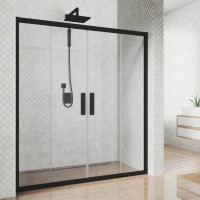 Душевая дверь в нишу Kubele DE019 D4-CLN-BLMT 175 см, профиль матовый черный