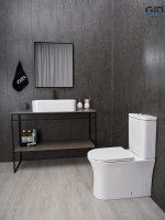 Накладная раковина GID Geometrico N9598 61 глянцевая белая, прямоугольная, фаянс