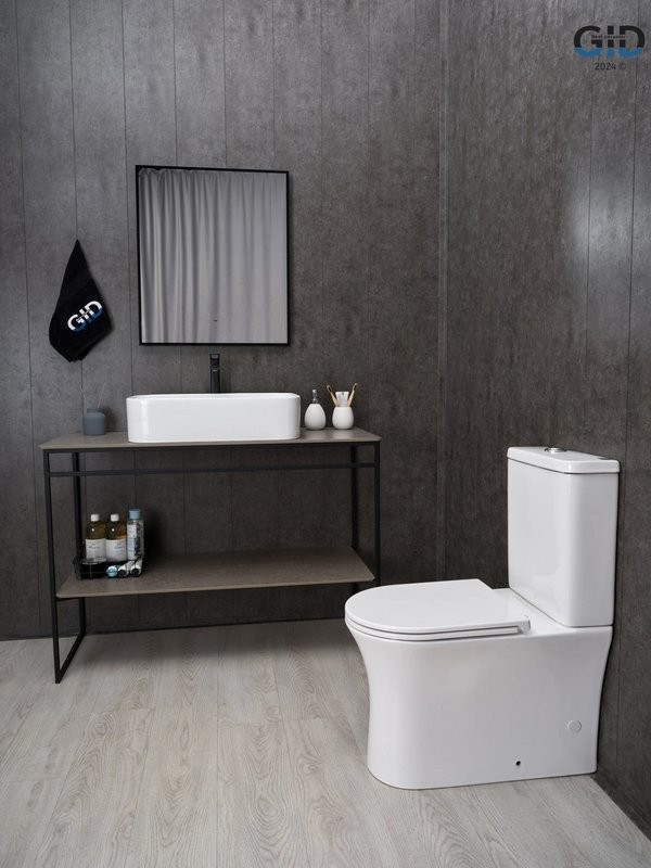 Накладная раковина GID Geometrico N9598 61 глянцевая белая, прямоугольная, фаянс