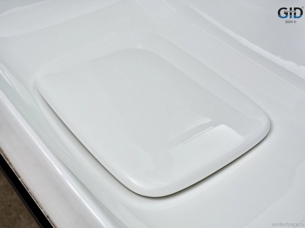 Накладная раковина GID Geometrico N9598 61 глянцевая белая, прямоугольная, фаянс