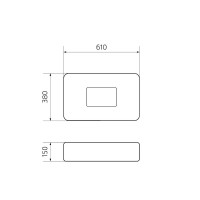 Накладная раковина GID Geometrico N9598 61 глянцевая белая, прямоугольная, фаянс