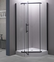 Душевой уголок Esbano ESR-7170B 100х100 см, профиль черный, стекло прозрачное