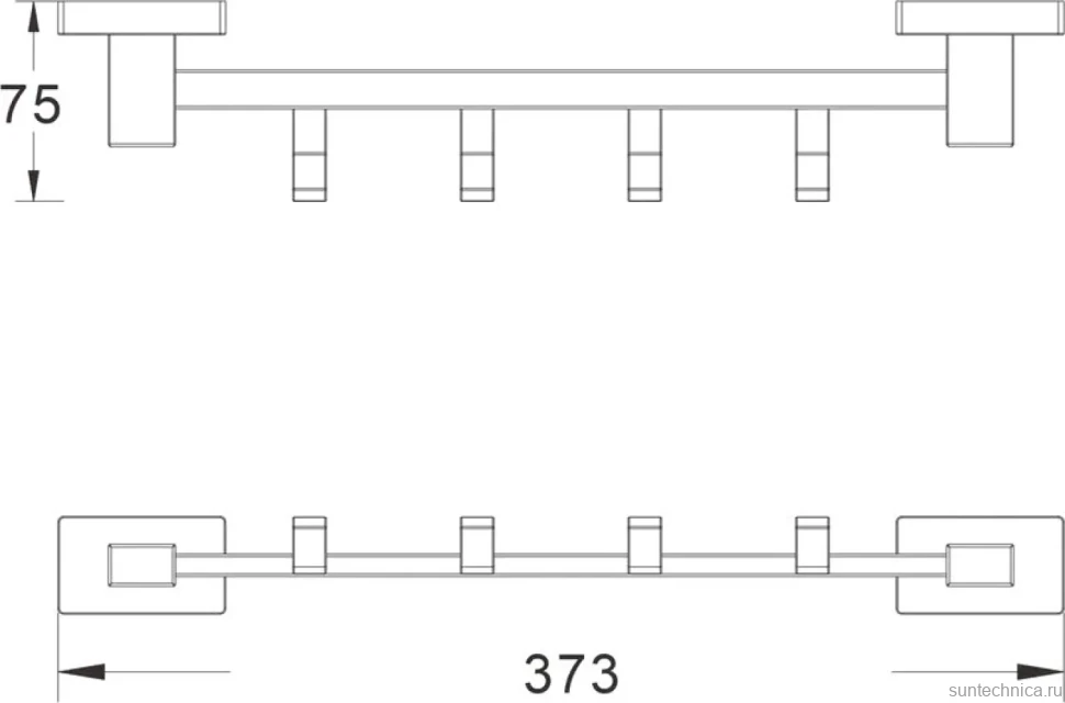 Крючок Shevanik SG5641H черный, на шурупах