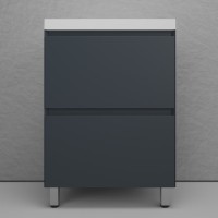 Тумба с раковиной Style Line Манхэттен 60 напольная, графит, раковина Andrea Classic 60