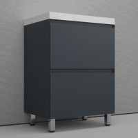 Тумба с раковиной Style Line Манхэттен 60 напольная, графит, раковина Andrea Classic 60