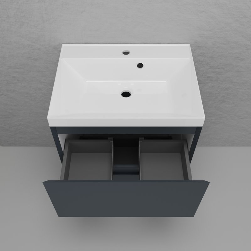 Тумба с раковиной Style Line Манхэттен 60 напольная, графит, раковина Andrea Classic 60