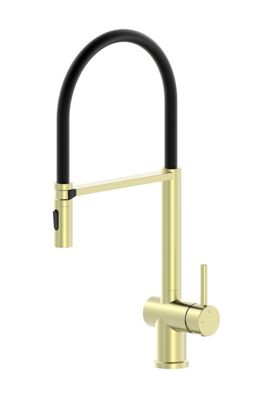 Смеситель для кухни Wonzon & Woghand WW-88438003-BG с гибким изливом, брашированное золото