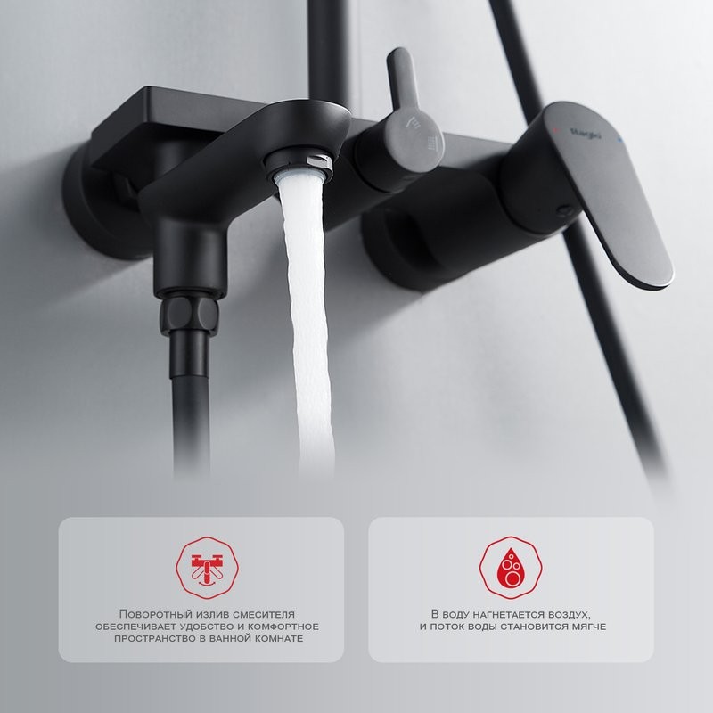 Душевая стойка Raglo R31.24.06 черный