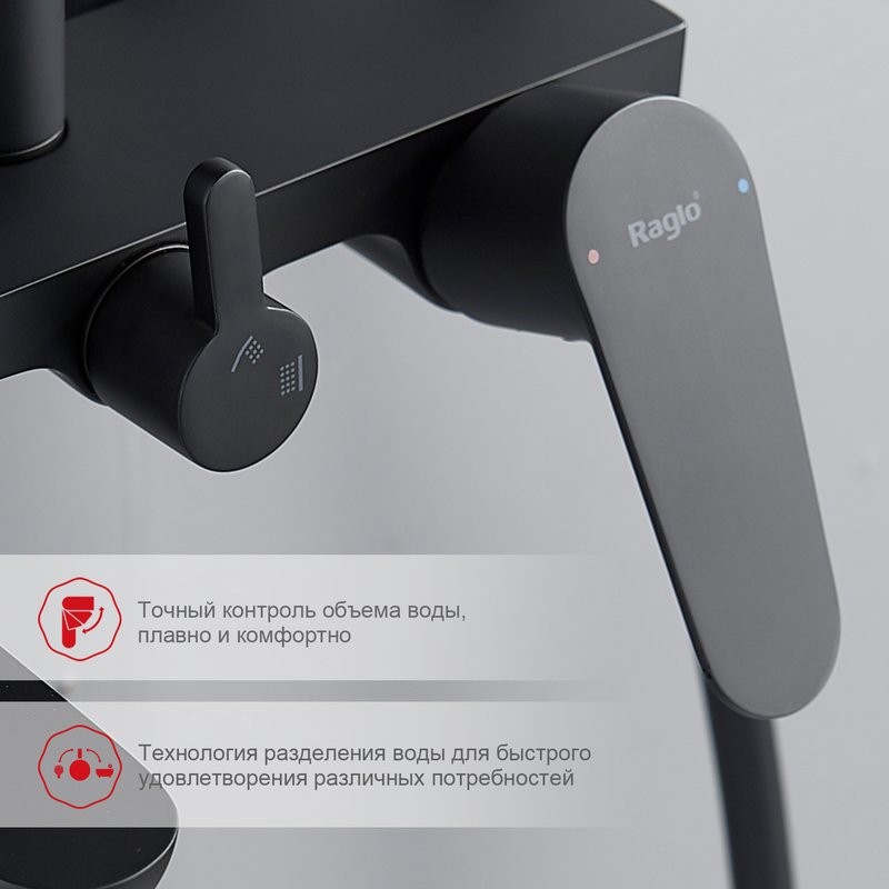 Душевая стойка Raglo R31.24.06 черный