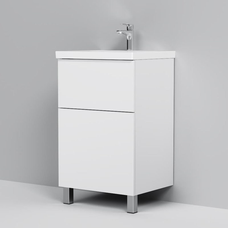 Тумба с раковиной AM.PM Gem 50 напольная, белый глянец