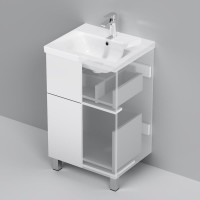 Тумба с раковиной AM.PM Gem 50 напольная, белый глянец