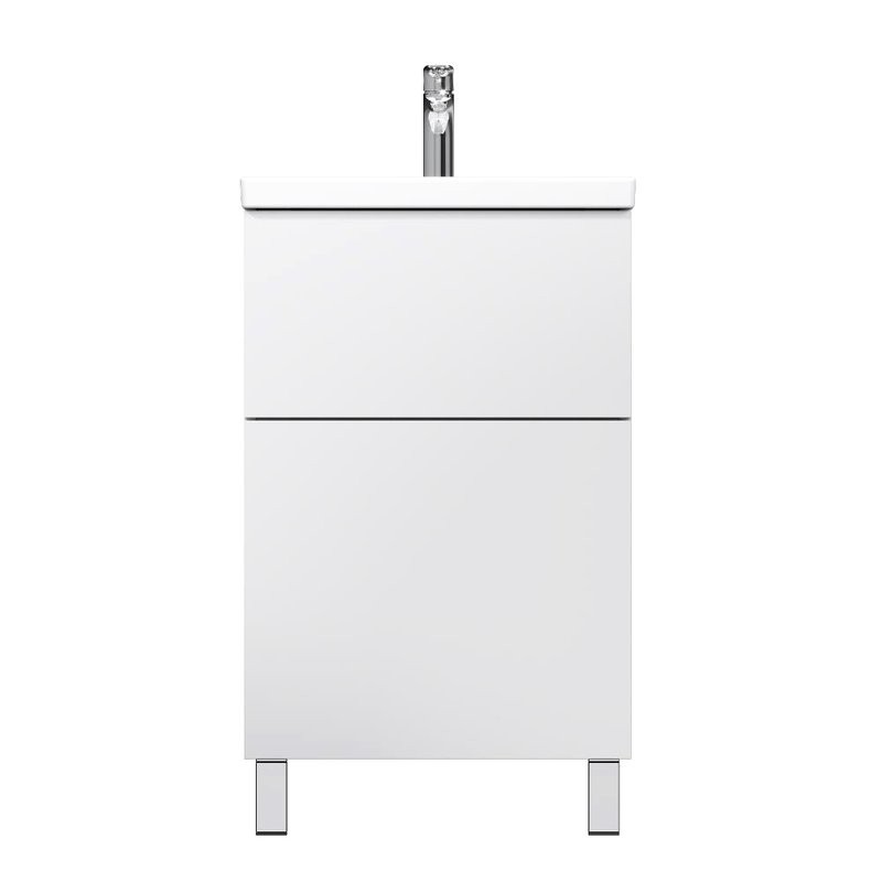 Тумба с раковиной AM.PM Gem 50 напольная, белый глянец