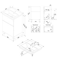 Тумба с раковиной AM.PM Gem 50 напольная, белый глянец