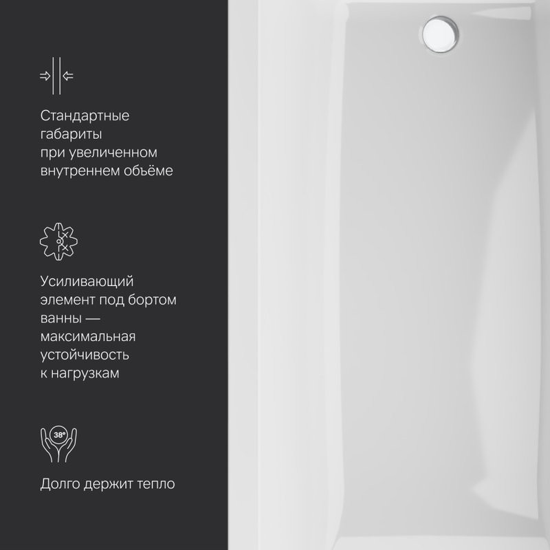 Акриловая ванна AM.PM Gem 180x80 см, пристенная, белая, с каркасом, с экраном