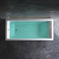 Акриловая ванна AM.PM Gem 180x80 см, пристенная, белая, с каркасом, с экраном