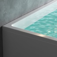 Акриловая ванна AM.PM Gem 180x80 см, пристенная, белая, с каркасом, с экраном