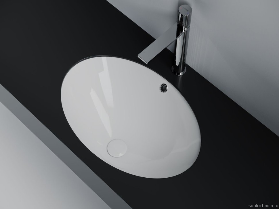 Раковина встраиваемая снизу Ceramicanova Era овальная 615x435x220 мм с переливом цвет белый CN6081