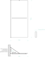 Душевая перегородка Maybahglass MGD-727-6ш 79 см, профиль черный, стекло бронза