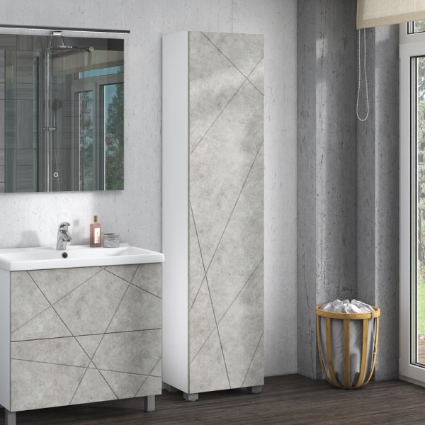 Шкаф пенал для ванной Vigo Geometry pn.GEO.45 бетон бетон