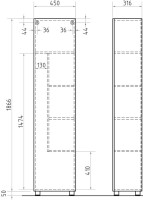 Шкаф пенал для ванной Vigo Geometry pn.GEO.45 бетон бетон