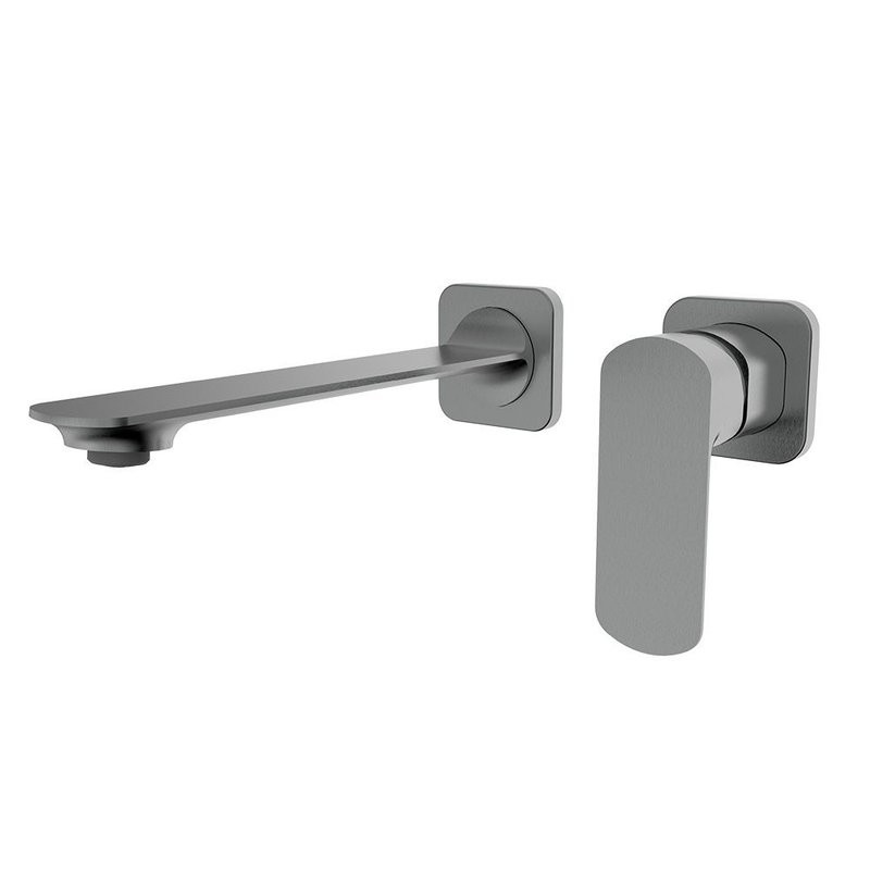 Смеситель для раковины на стену комплект, металл Gun Metal, AQUAme Asti AQM6315GM