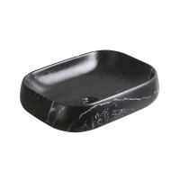 Накладная раковина Ceruttispa CR0086 MMB2 57 матовый черный мрамор, прямоугольная