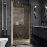 Душевая дверь в нишу Maybahglass MGD-799-5 60 см, профиль хром матовый, стекло бронза матовое