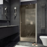 Душевая дверь в нишу Maybahglass MGD-799-5 60 см, профиль хром матовый, стекло бронза матовое