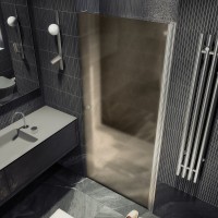 Душевая дверь в нишу Maybahglass MGD-799-5 60 см, профиль хром матовый, стекло бронза матовое