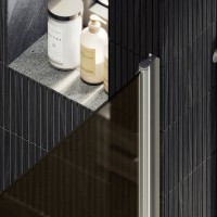 Душевая дверь в нишу Maybahglass MGD-799-5 60 см, профиль хром матовый, стекло бронза матовое