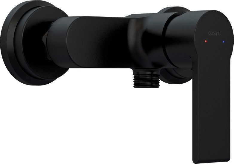Душевой комплект Смеситель для душа Cersanit Brasko Black 63109 + Гарнитур Neno 63696 черный